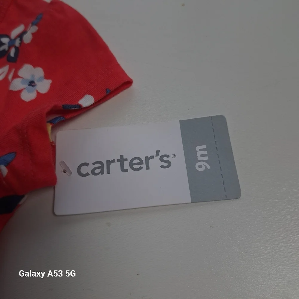 New‎ Carters Floral Dress for Girls Size 9 months 100% cotton